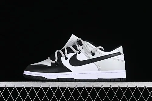 All categories Nk SB Dunk series Nk SB Dunk Low Low-top sneakers Nk Dunk Low Letter Panda Black and gray high street deconstruction SB strap low-top casual sneakers CW1590-100